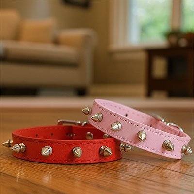 COLLIER CHAT CUIR | Ă POINTES - Leschamour