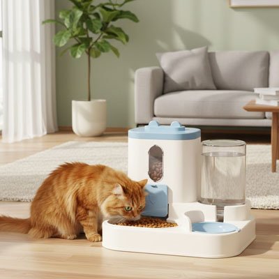 Distributeur eau croquette chat gravité alimentation sÚche