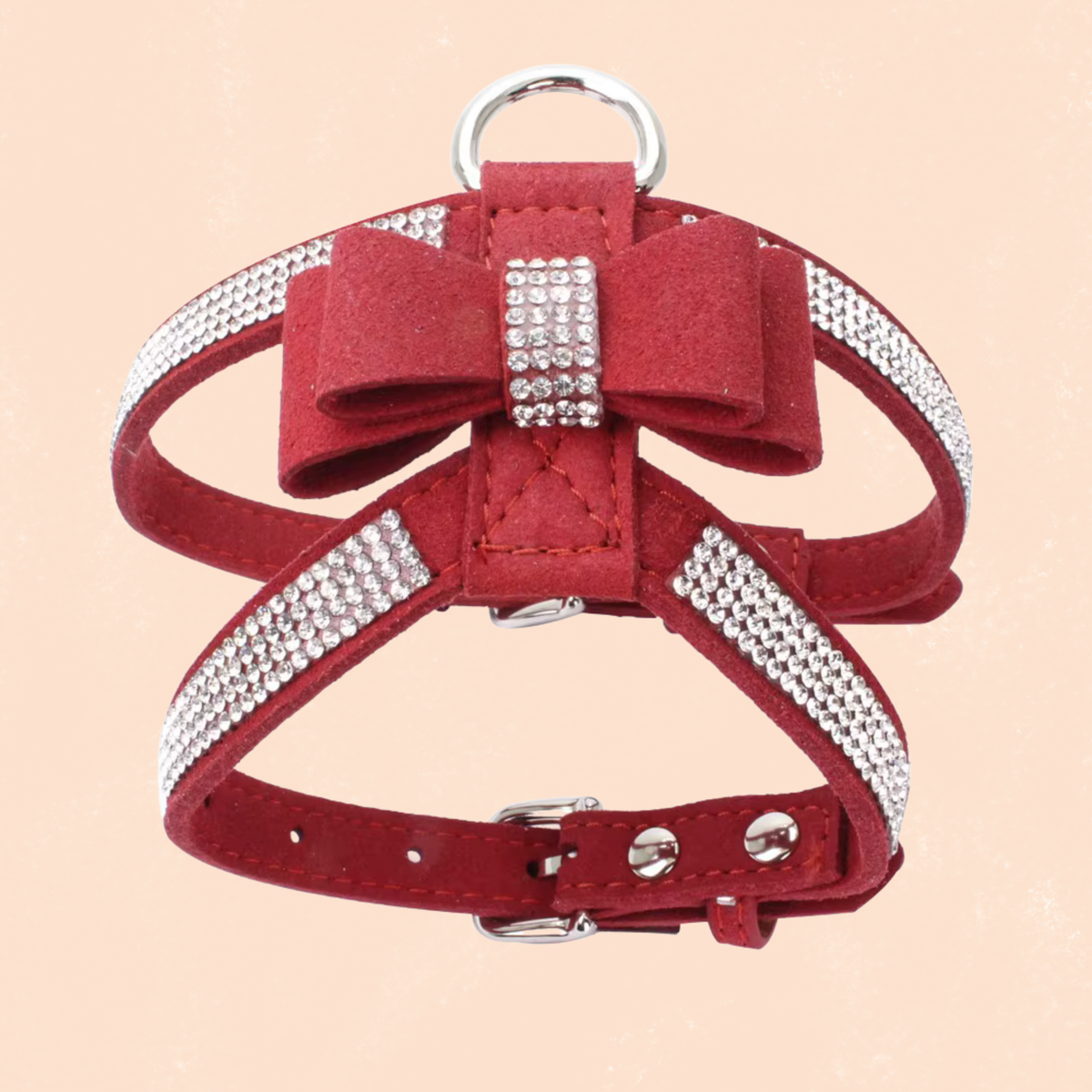 harnais pour chat maine coon nĆud papillon et strass rouge