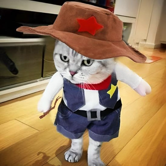 Déguisement pour les chats cowboy Halloween