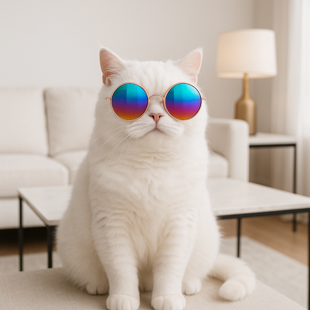 Déguisement-pour-les-chats-lunettes-de-soleil-multicolore