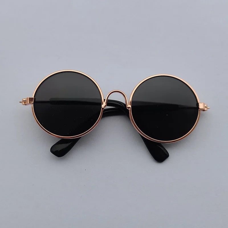 Déguisement-pour-les-chats-lunettes-de-soleil-noir-doré