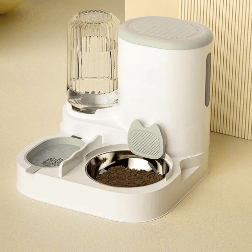 DISTRIBUTEUR CROQUETTES POUR CHAT | 2 EN 1 - Leschamour
