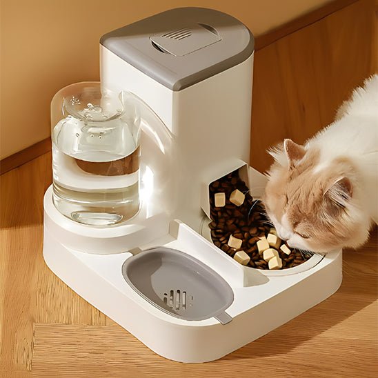 DISTRIBUTEUR CROQUETTES POUR CHAT | ANTI - DÉVERSEMENT - Leschamour