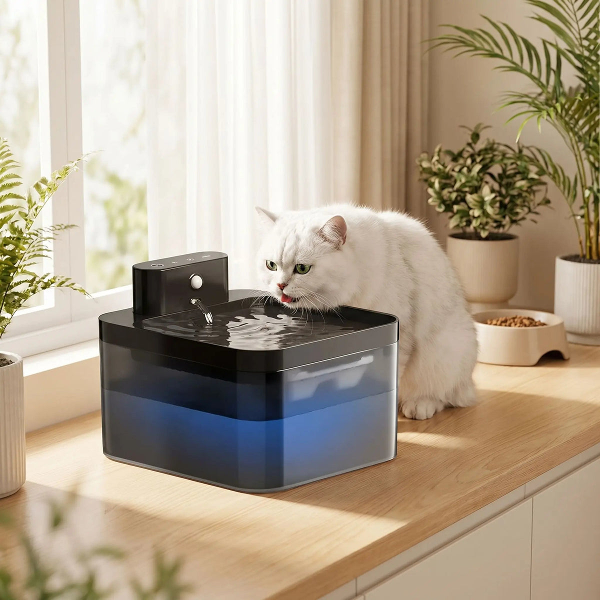 FONTAINE A EAU CHAT SANS FILS | RECHARGEABLE 2L - Leschamour