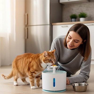 FONTAINE À EAU POUR CHAT | FLEUR 2L - Leschamour