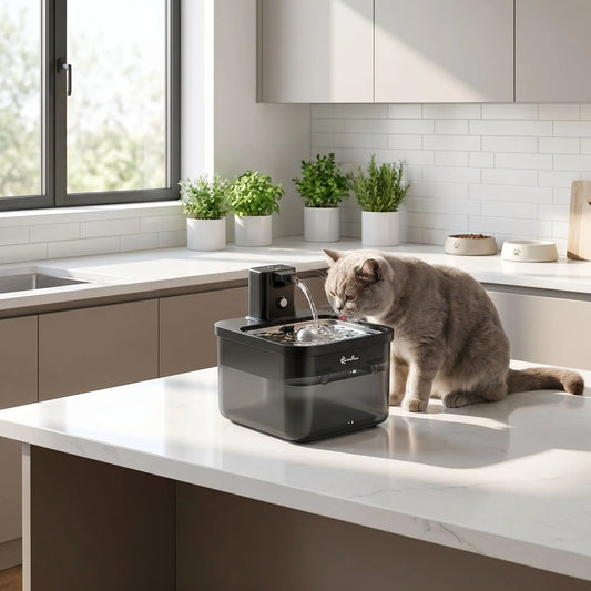 fontaine a eau pour chat sans fil rechargeable 