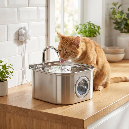 fontaine eau pour chat silencieuse avec capteur de mouvement 