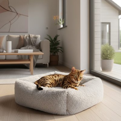 panier chat gris petit