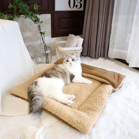 panier chat original cocon marron