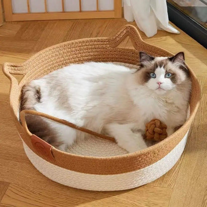 PANIER CHAT OSIER | ROTIN TISSÉ MAIN - Leschamour