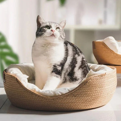 PANIER POUR CHATON | EN BAMBOU TISSÉ