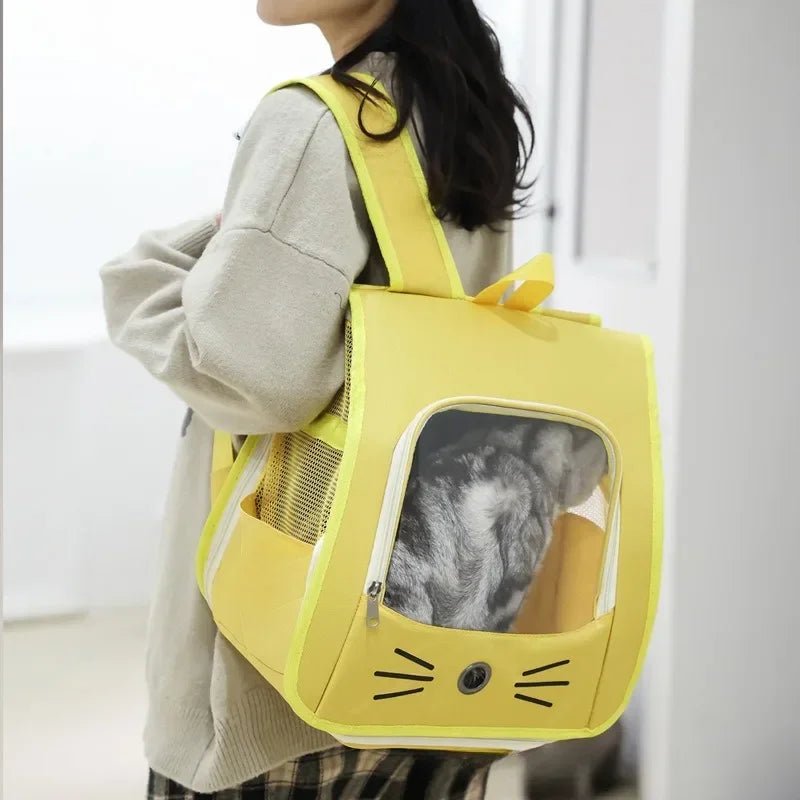 SAC A DOS CHAT - RESPIRANT ET PLIABLE  jaune - Leschamour