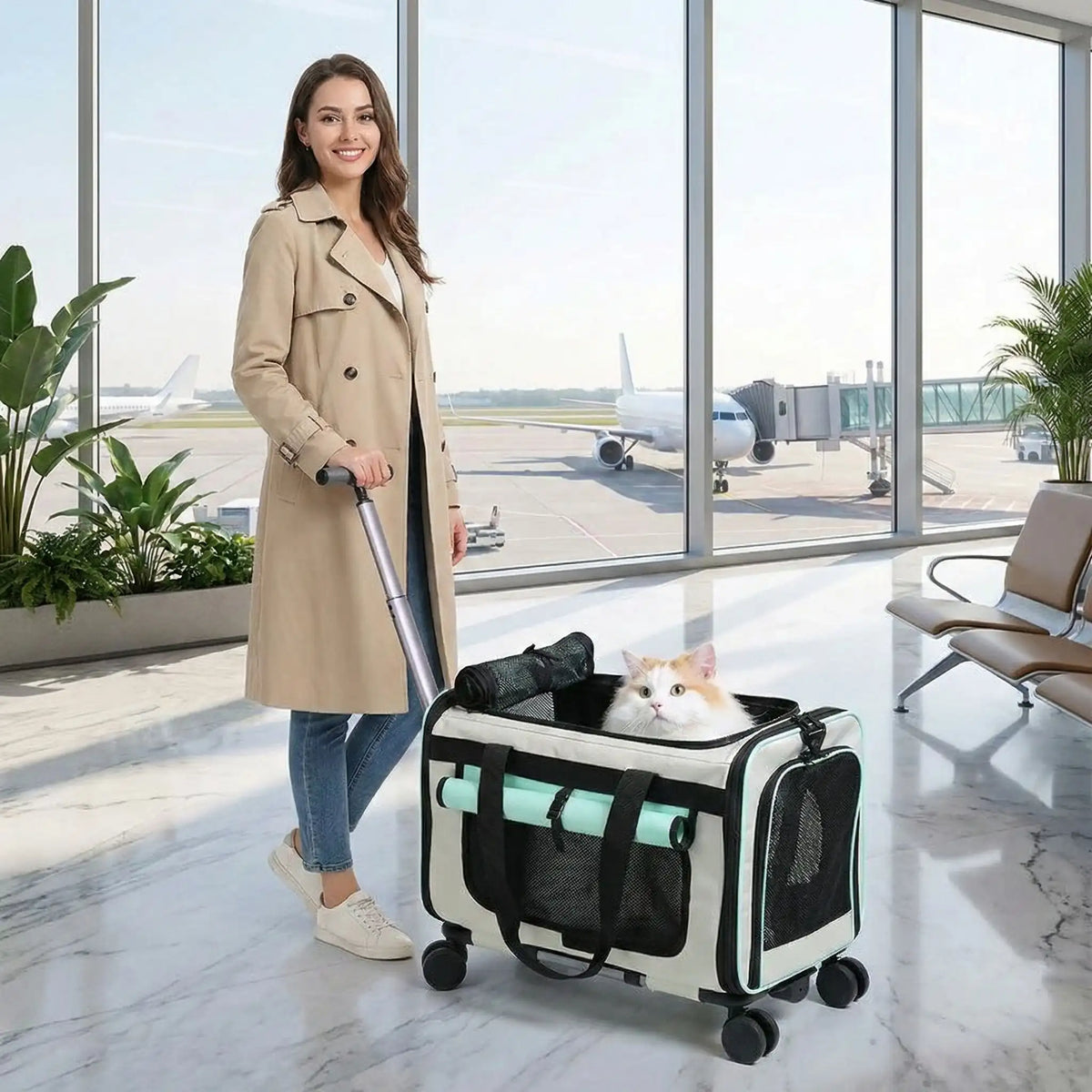 sac de transport pour chat 10 kg avec roulettes voyage